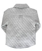 Set Heather Gray Quilted Knit Long Sleeve Button Down Shirt with Pants