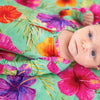 Hibiscus Bright Newborn Bamboo Knotted Gown