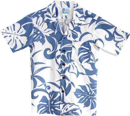 Blue and White Aloha Shirt