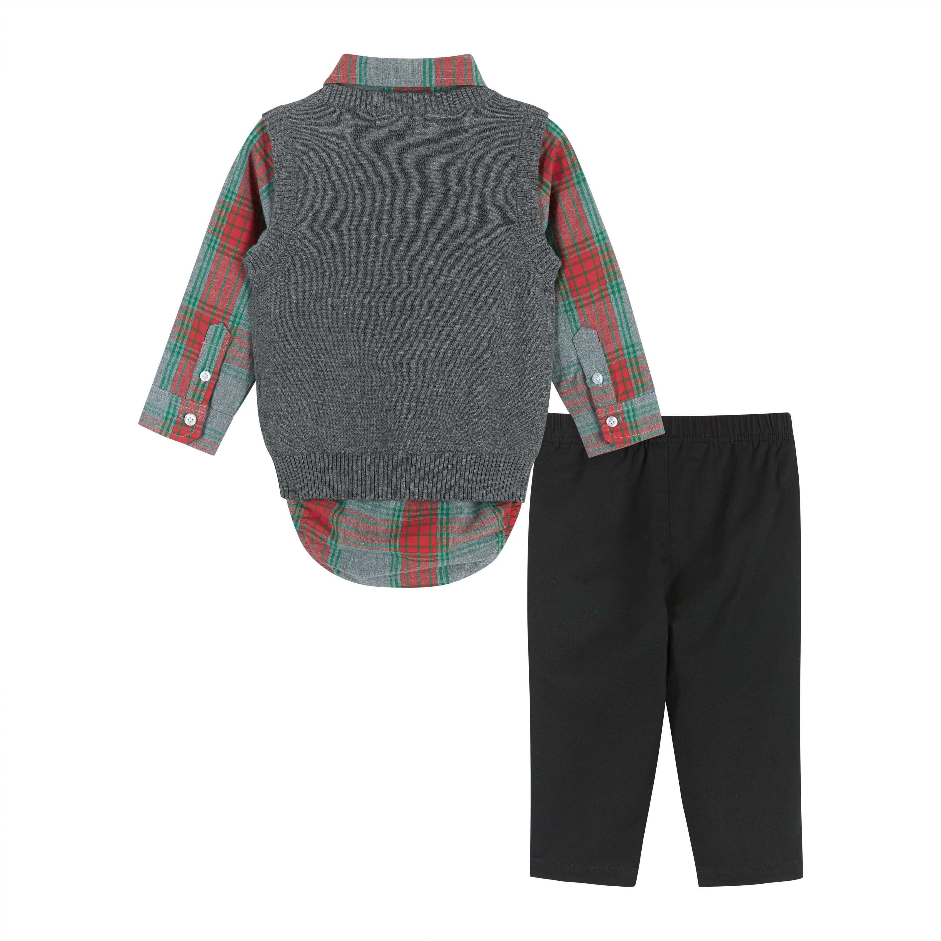 Sweater Vest Set - Holiday Grey 4 Piece