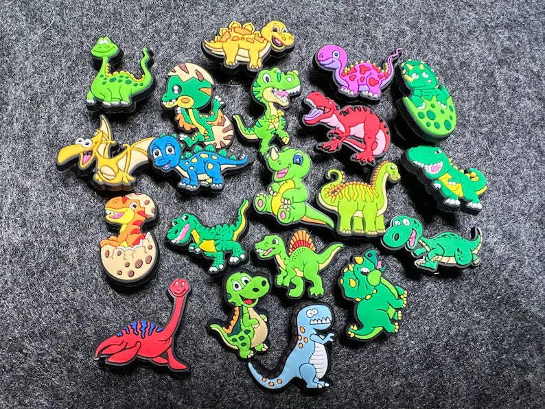 Cartoon Dinosaurs cute positive and more shoe charms