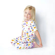 Little Love Purple Hearts Toddler Kids Bamboo Pajamas Set