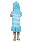Cap Sleeve Hoodie Dress - Turquoise