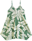 Sage Aloha V-Neck Scarf Hem Dress