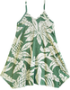 Sage Aloha V-Neck Scarf Hem Dress
