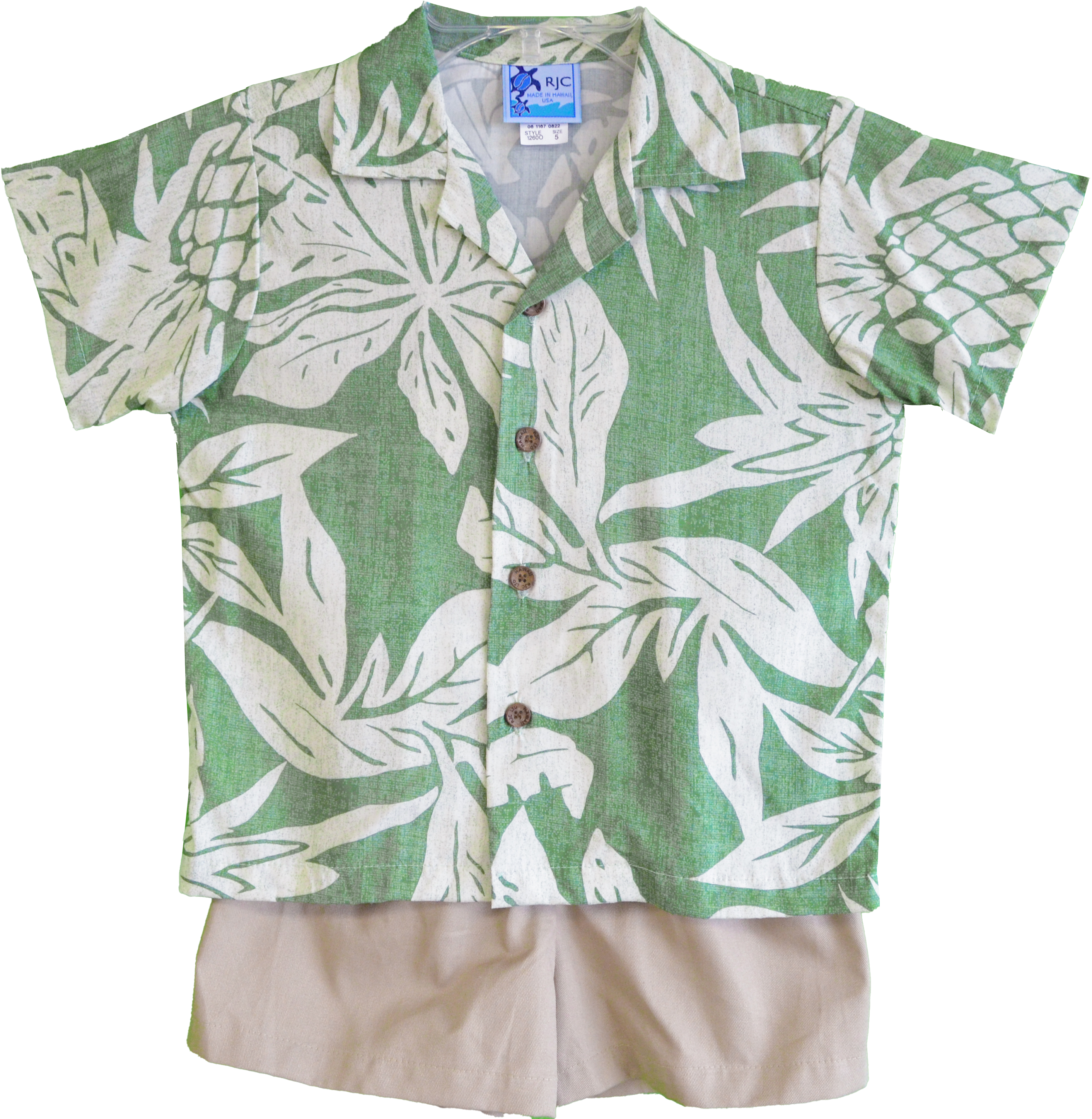 Sage Aloha Cabana Shirt and Shorts Set