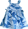 Dark Blue Aloha Side Tie Elastic Strap Dress