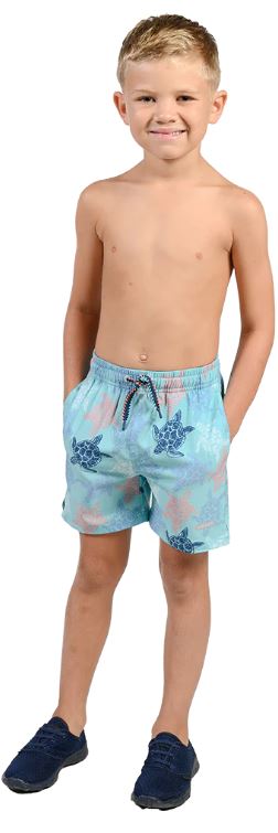 Teal Sea Turtle Boys Swim Shorts