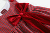 Red Plaid Santa Bow Jumper Dress