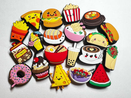 Pick your own Yummy Food Design Theme Popcorn Fries Coffee Watermelon HotDog Ramen and more Pizza shoe charms