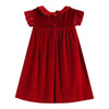 Red Velour Ruffle Dress