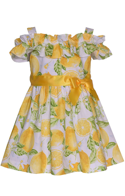 Lemon Cold Shoulder Dress