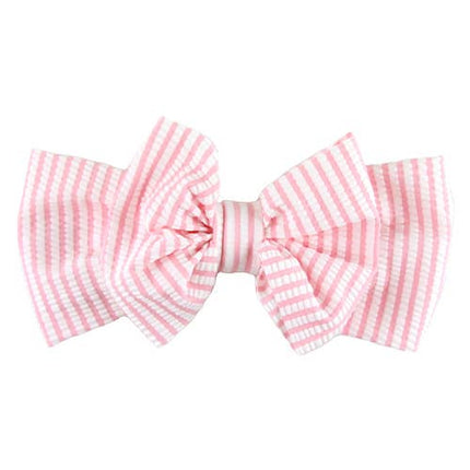 Pink Seersucker Swim Bow Headband