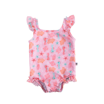 Baby Ruffled One Piece Swimsuit - Sally Seahorse
