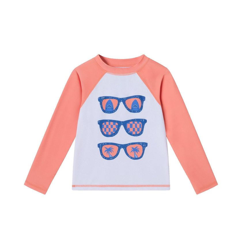 Rashguard & Swim Trunk Set - Sunglasses & Beach Vibes