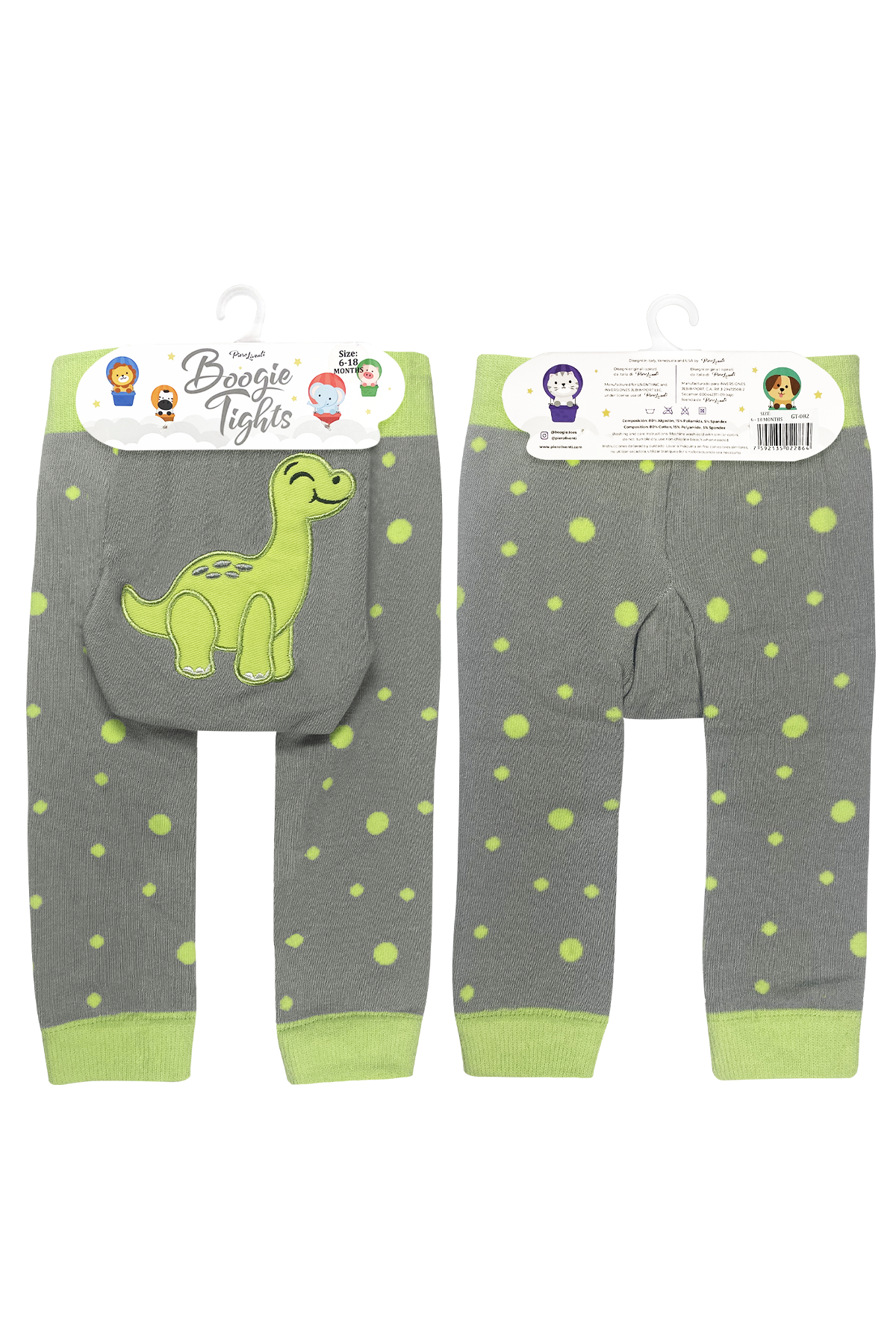 Green Dino Baby Boogie Tights