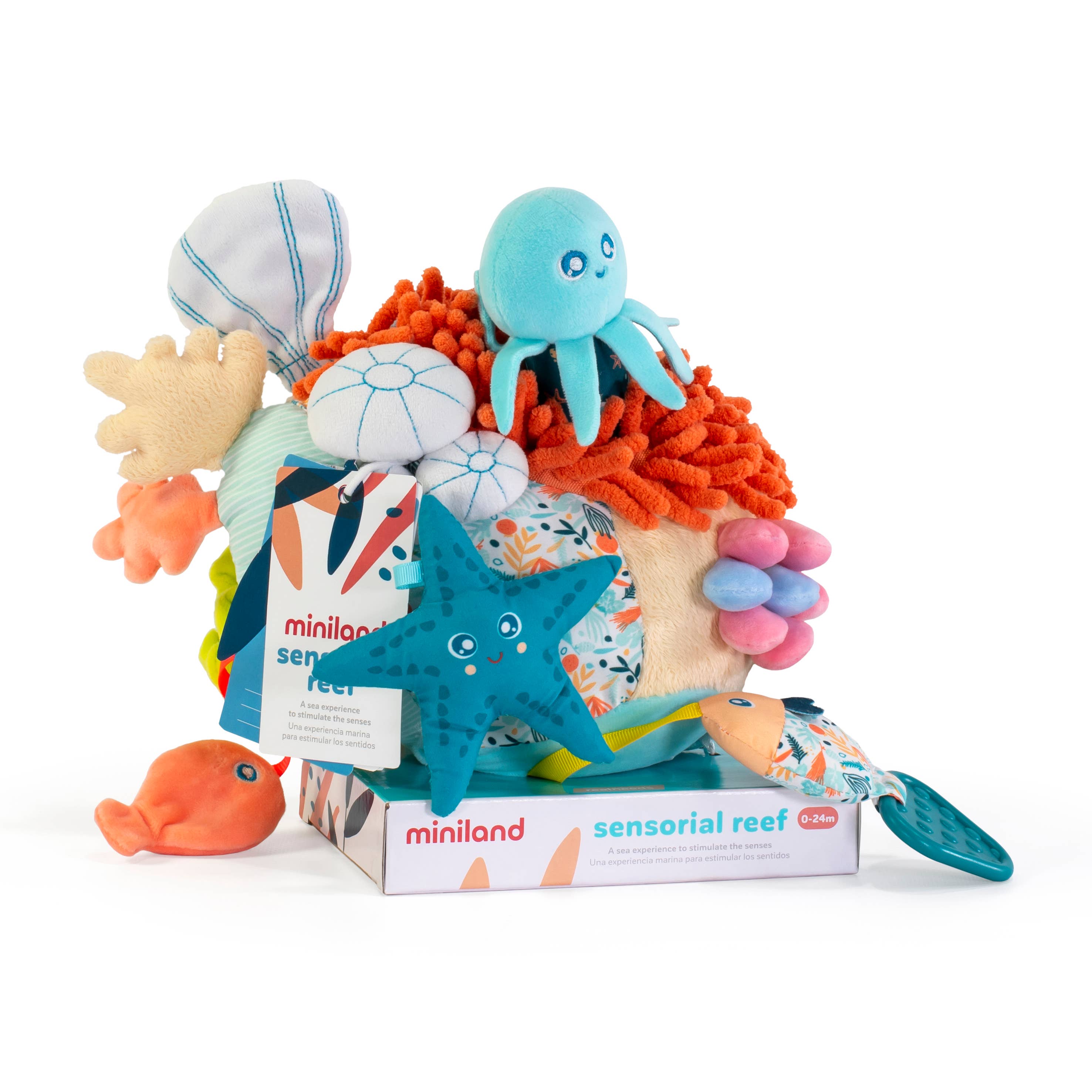 Sensorial Reef Toy with Removable Baby Octopus Rattle