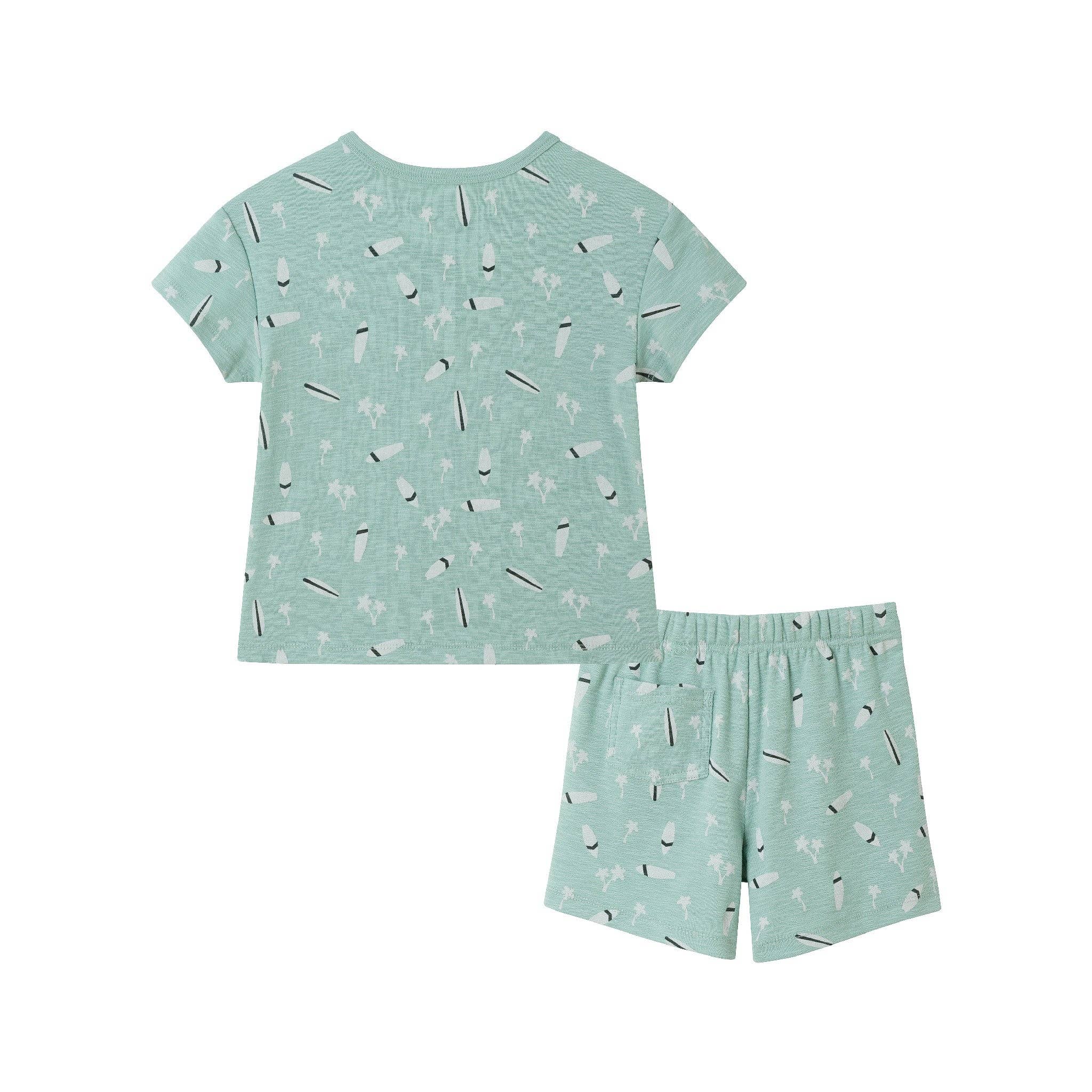 Light Green Henley Set | Washed Surfboard