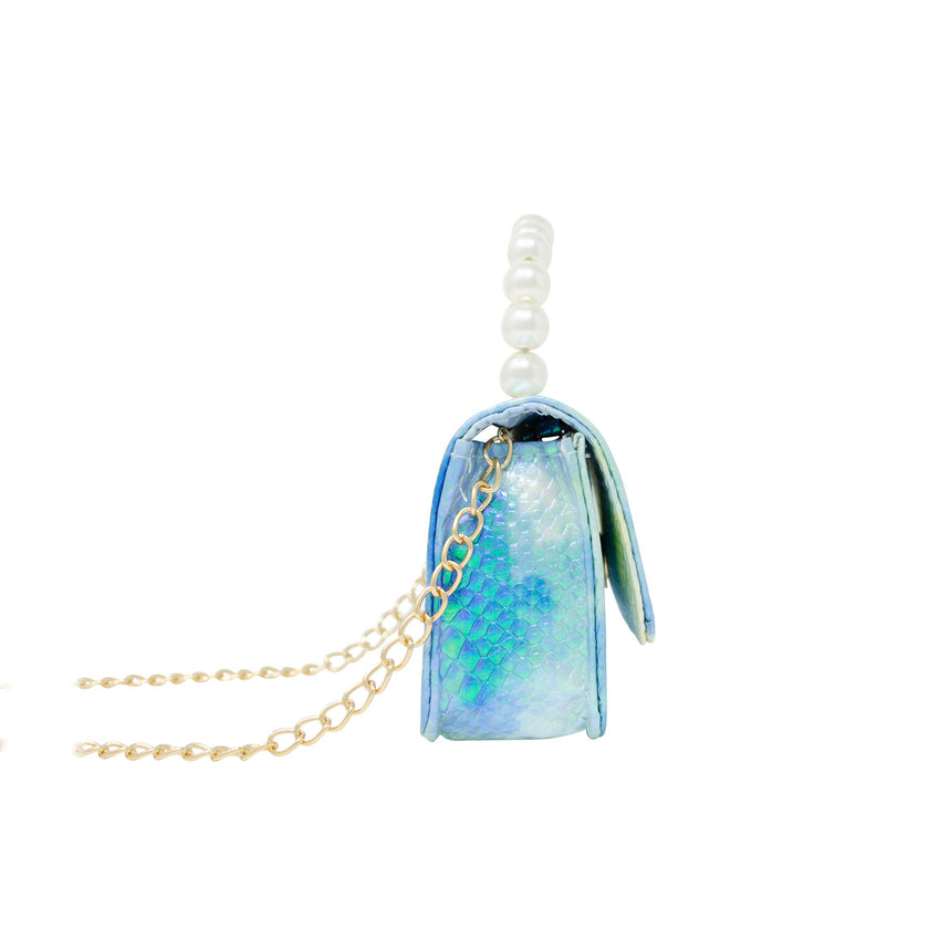 Tie Dye Crocodile Pearl Handle Bag