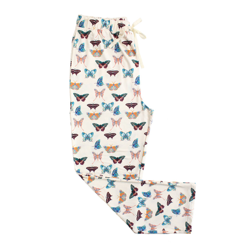 Wings of Paradise Butterflies Relaxed Bamboo Adult Lounge Pajama Pants