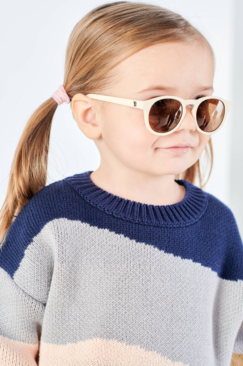 Baby &  Kids Sweet Cream Keyhole Sunglasses with Amber Lens