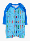 Baby Boys Gone Fishin Long Sleeve One Piece Rash Guard Swimsuit