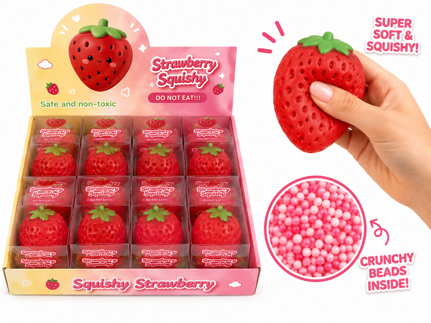 Strawberry Crunchy Squishy Toy