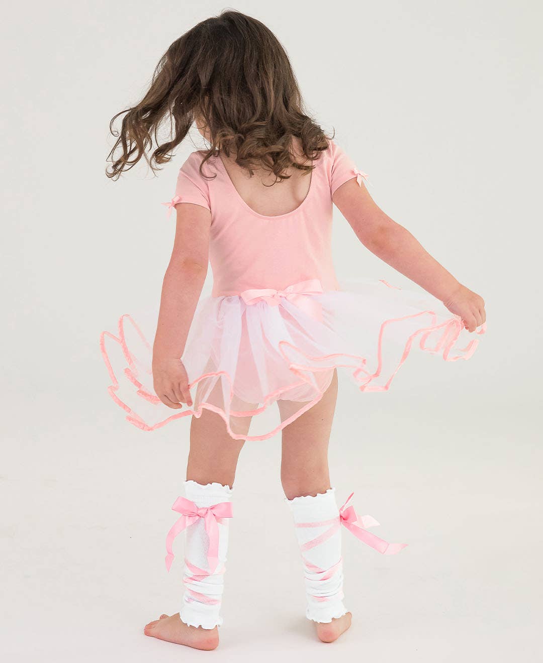 White Ballet Bow Dance Leg Warmers