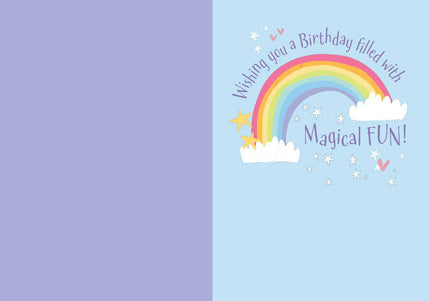 Unicorn Flocked Birthday Card