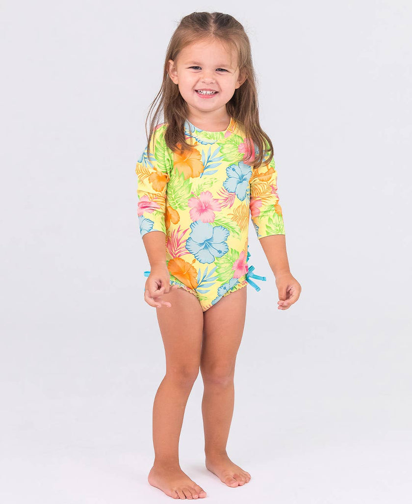 Happy Hula Long Sleeve One Piece Rash Guard