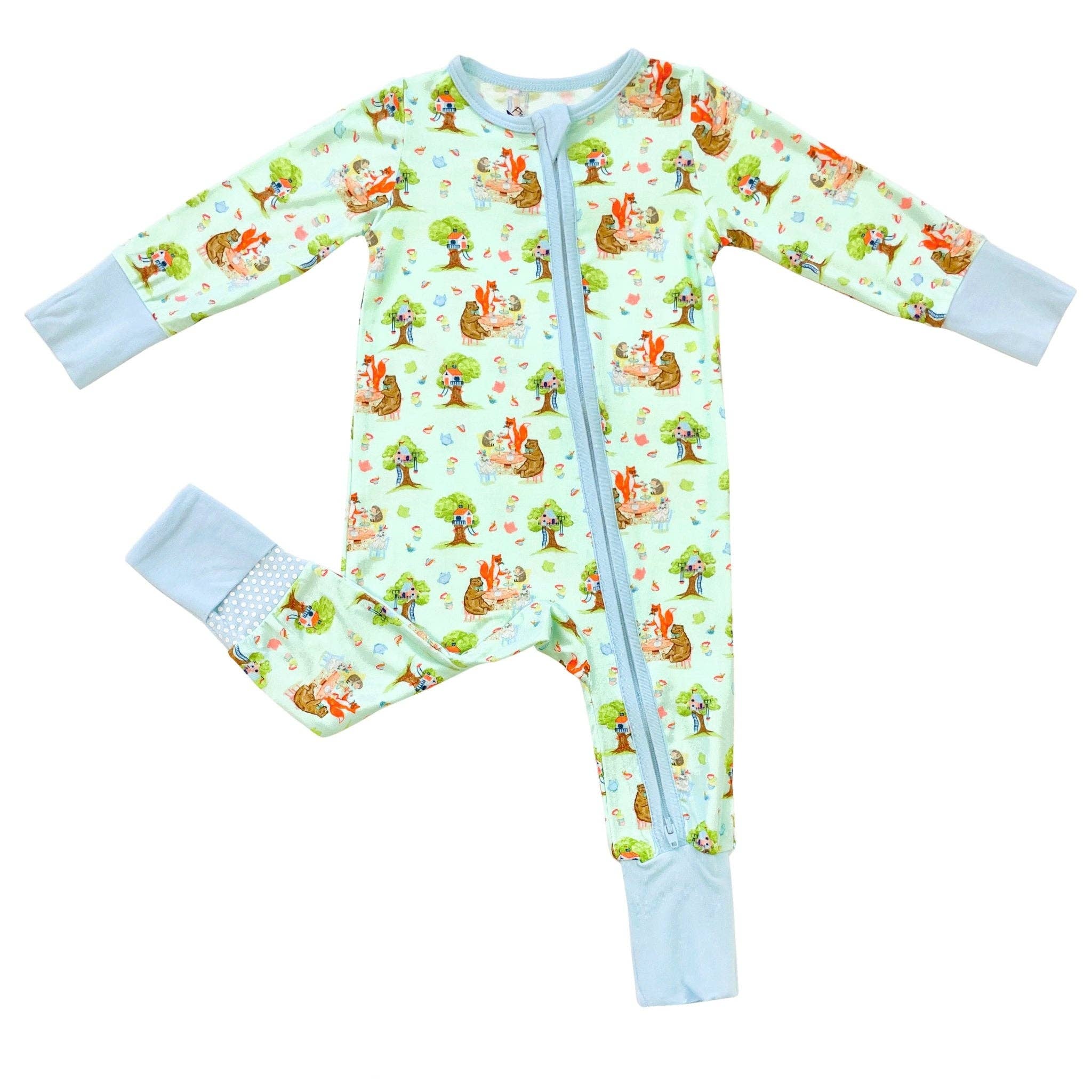 Tree House Tea Party Bamboo Convertible Footie
