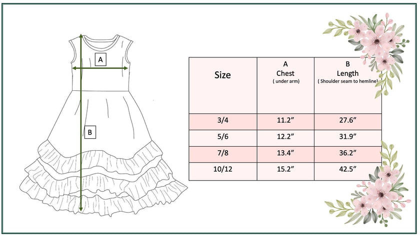 3 Tiered Pink Green Tropical Spring Ruffles Dress