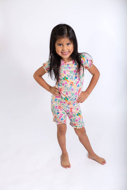 Mermaid Beach Two Piece Bamboo PJs with Ruffles