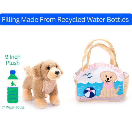Purse & Plush Golden Retriever Dog Beach Scene