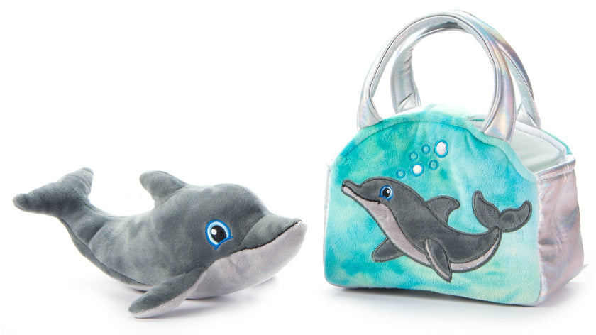 Plush Animal Set with Purse -  Bottlenose Dolphin