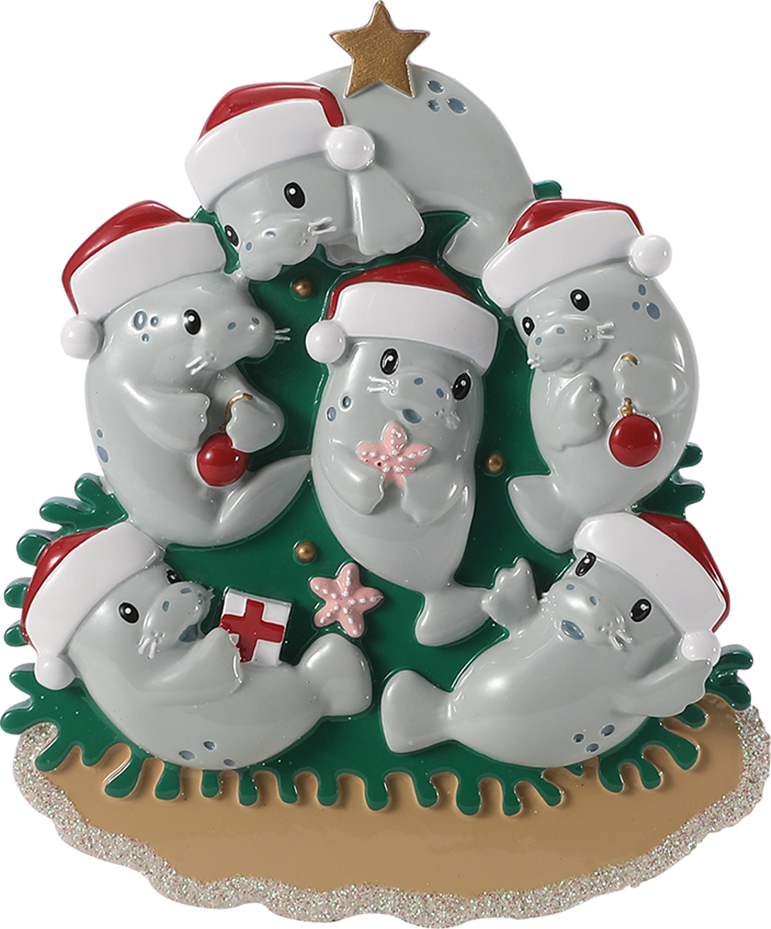 Manatee Family Decorating Tree Personalized Ornament