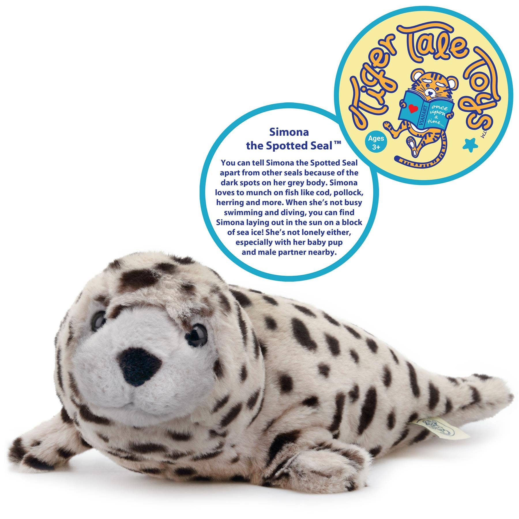 Simona The Spotted Seal 15 Inch Stuffed Animal Plush