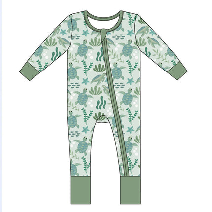 Save the Sea Turtles Bamboo Convertible Baby Pajamas