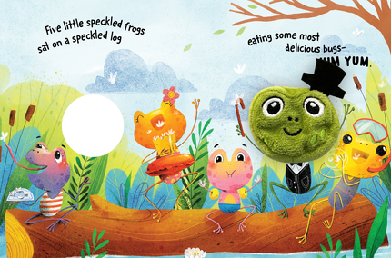 Five Little Speckled Frogs Finger Puppet Book