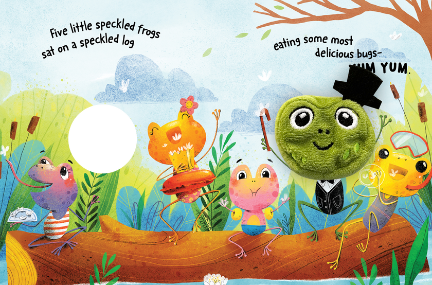 Five Little Speckled Frogs Finger Puppet Book