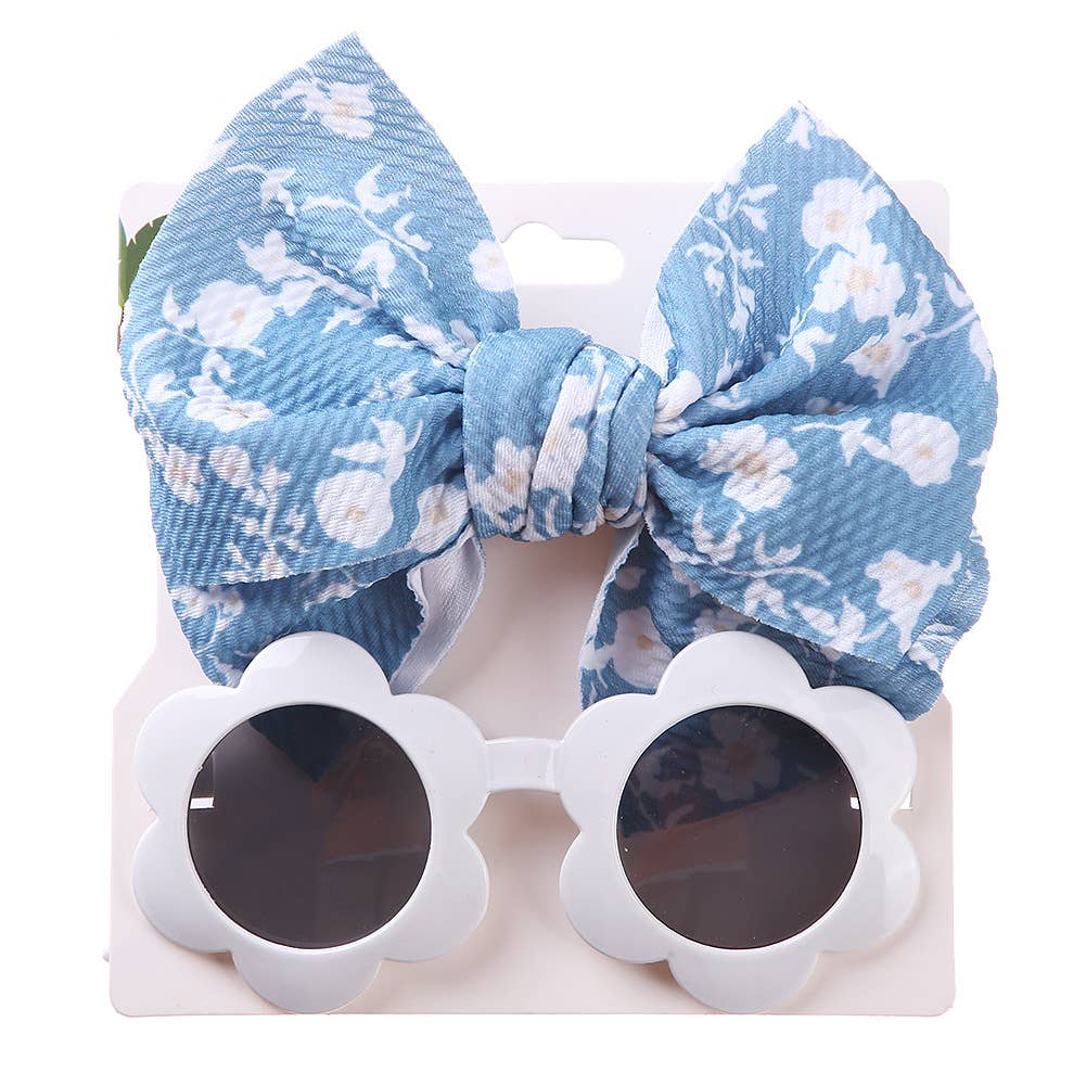Sunglasses and Floral Headband Set