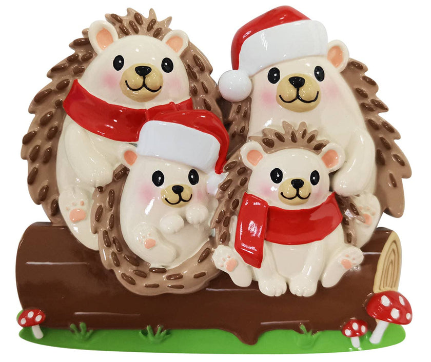Hedgehog Family Personalized Christmas Ornament