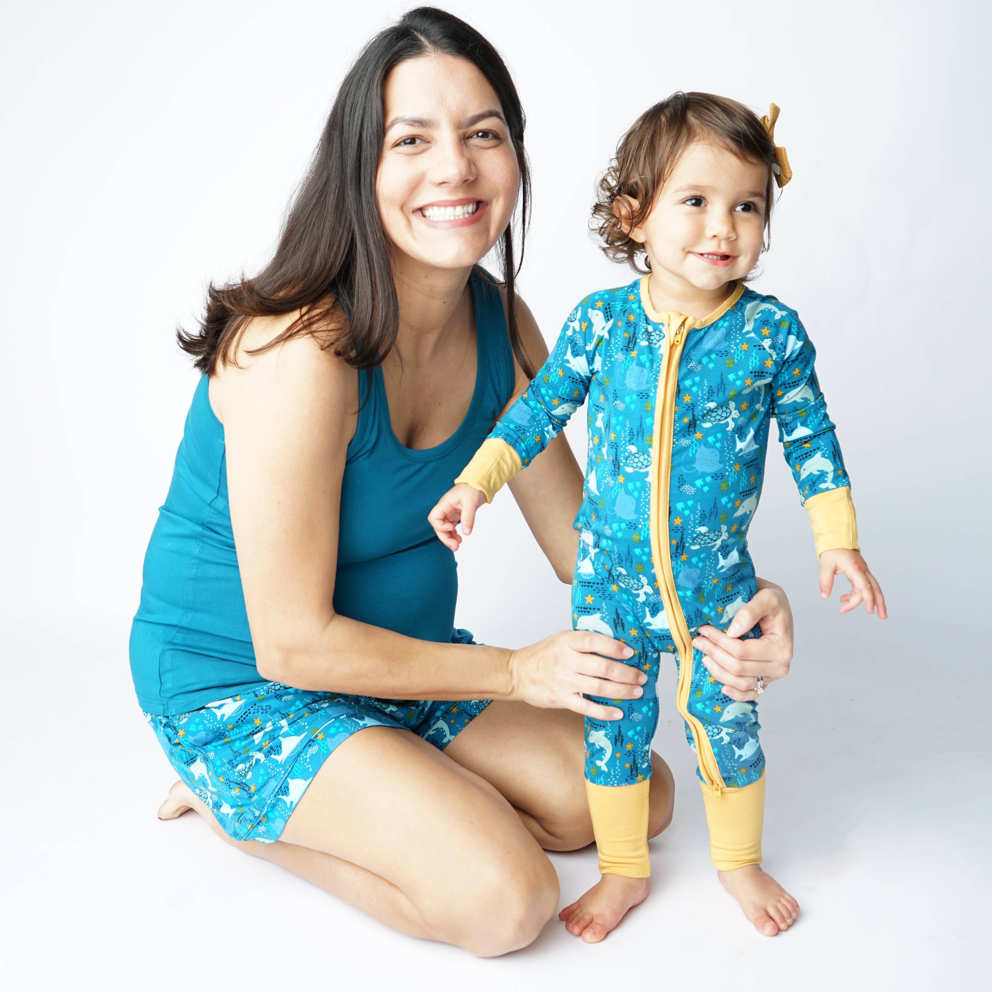 Ocean Friends Bamboo Pajama Convertible Footie Romper