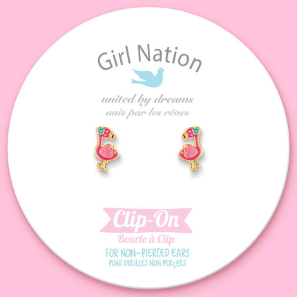 CLIP ON Cutie Earrings | Fantastic Flamingo