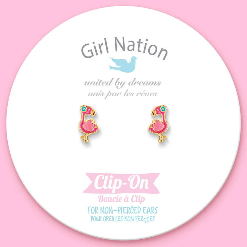 CLIP ON Cutie Earrings | Fantastic Flamingo