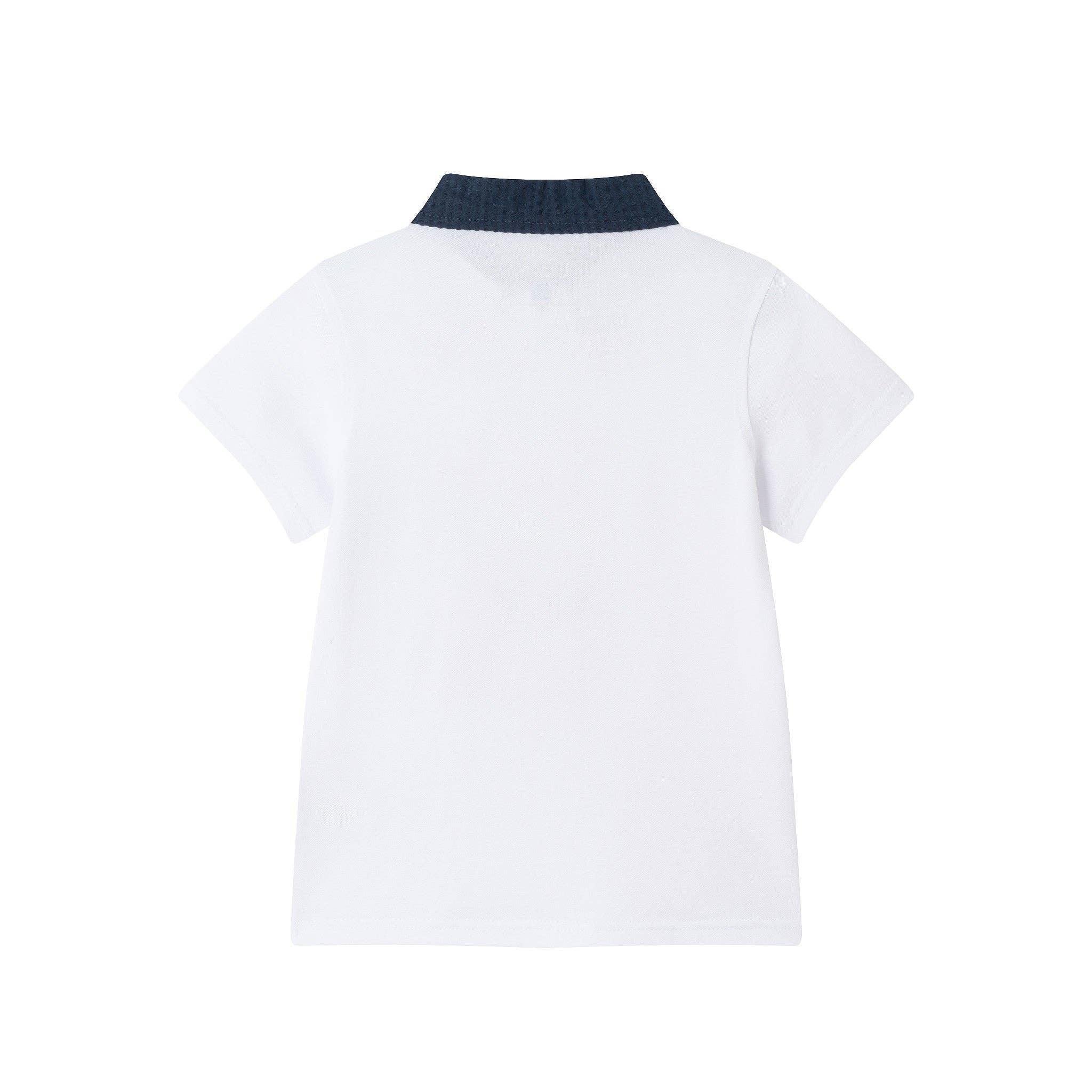 Kids Polo & Seersucker Short Set | Navy & White Limes