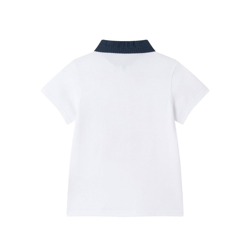 Kids Polo & Seersucker Short Set | Navy & White Limes