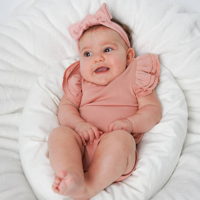 Dusty Rose Bamboo Headband Bow