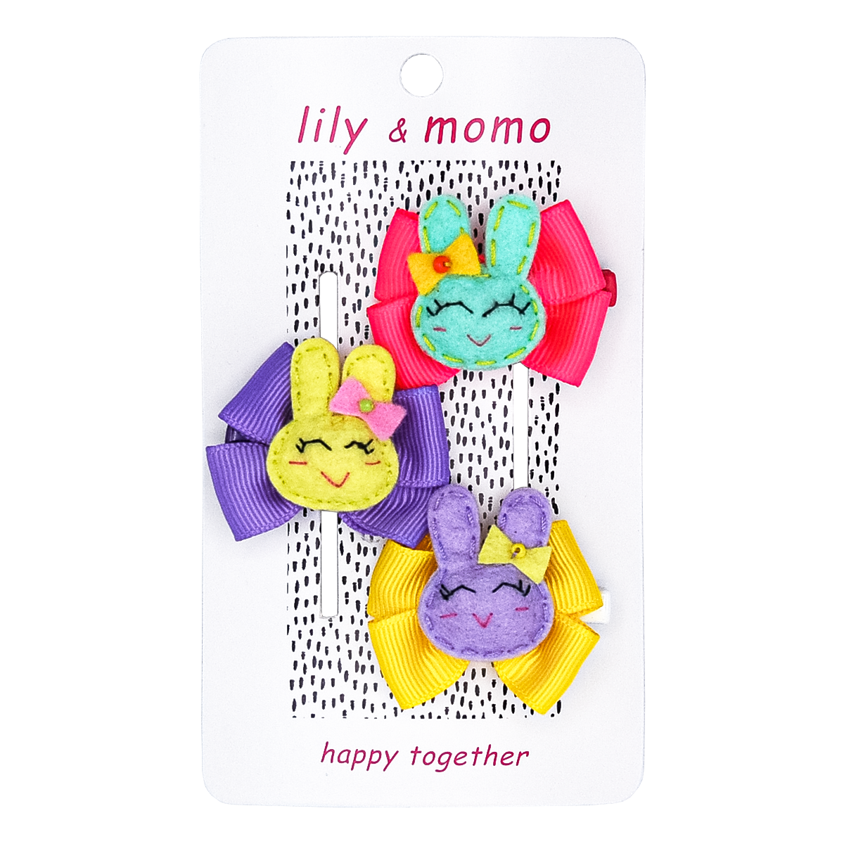 Bunny Trio Hair Clips- Assorted Pastels