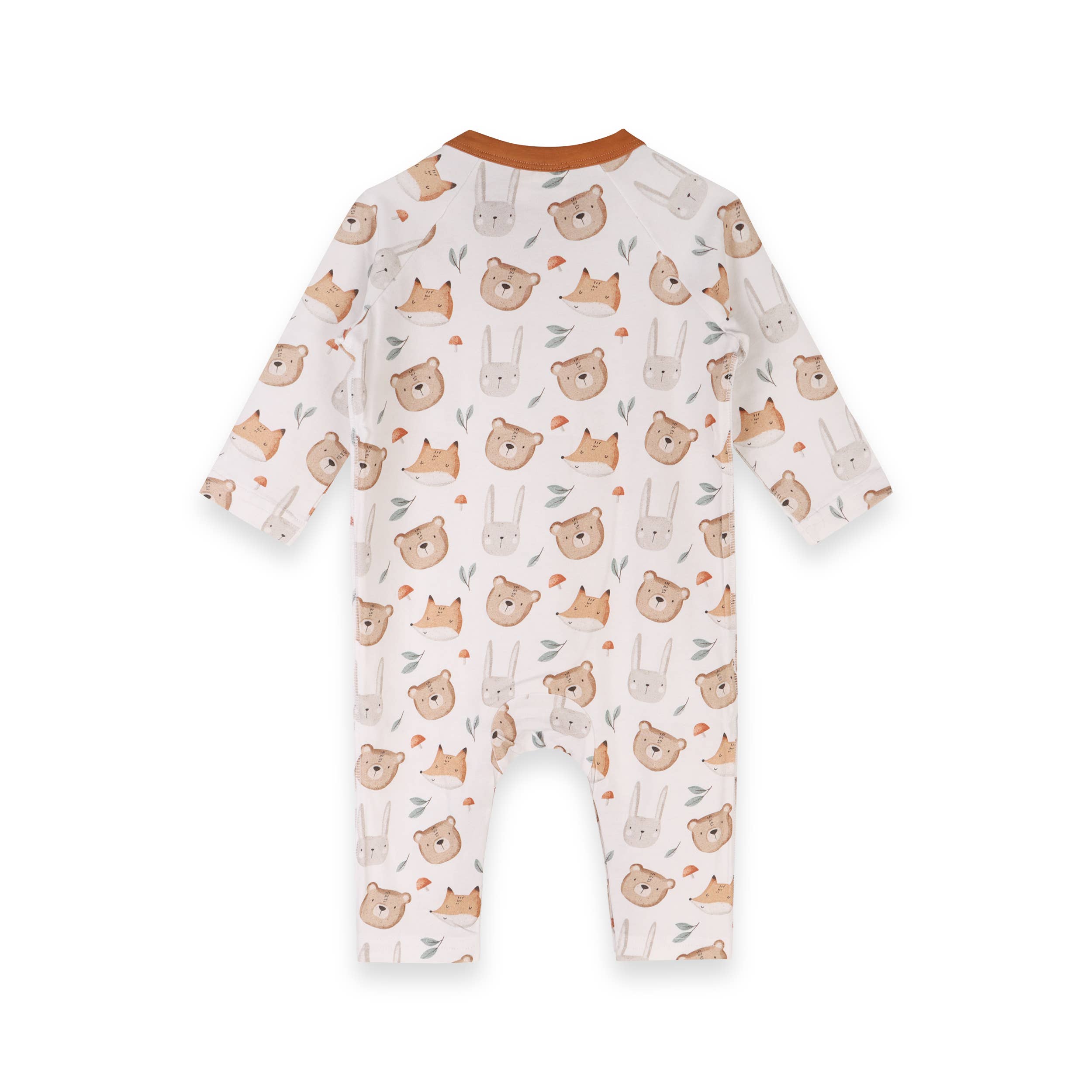 Forest Animals Kangaroo Pocket Baby Jumpsuit (Organic)